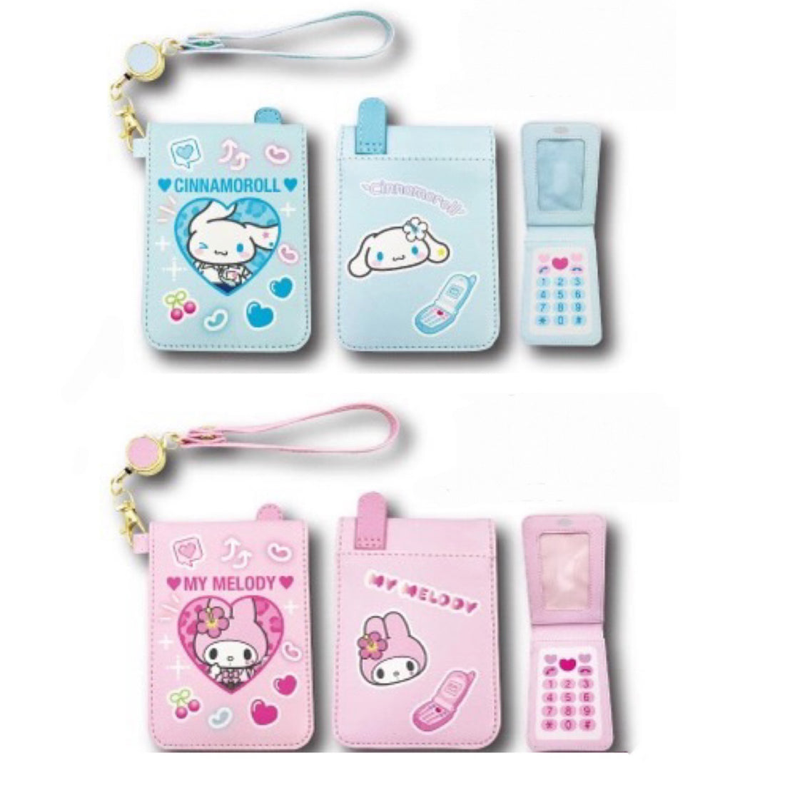 Sanrio三丽鸥|可爱角色翻盖手机造型卡包/打开里面也可爱