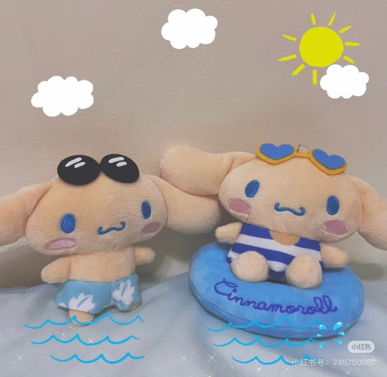 Sanrio|Avail summer tanned swimming ring Mascot Holder /Plush Keychain