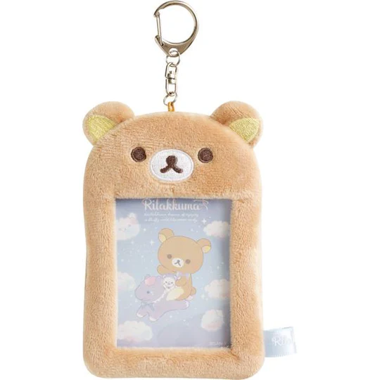 Rilakkuma轻松熊| Fluffy Photo Keychain Key Holder Sky Cotton Candy San-X天空白云棉花糖系列毛绒卡套|约H130×W90×D15mm