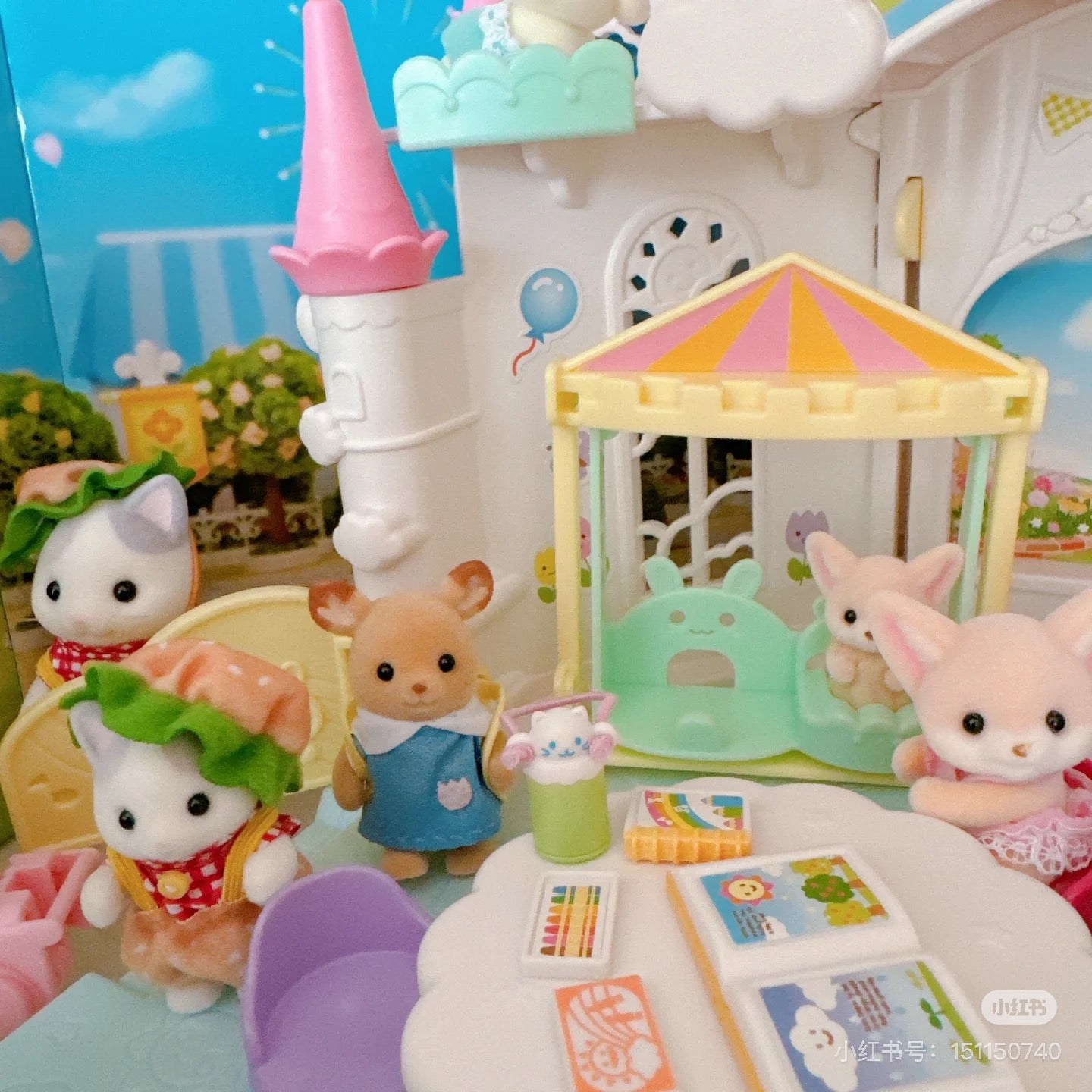 SylvanianFamilies|Sunny Castle Nursery+Flora Rabbit-5743