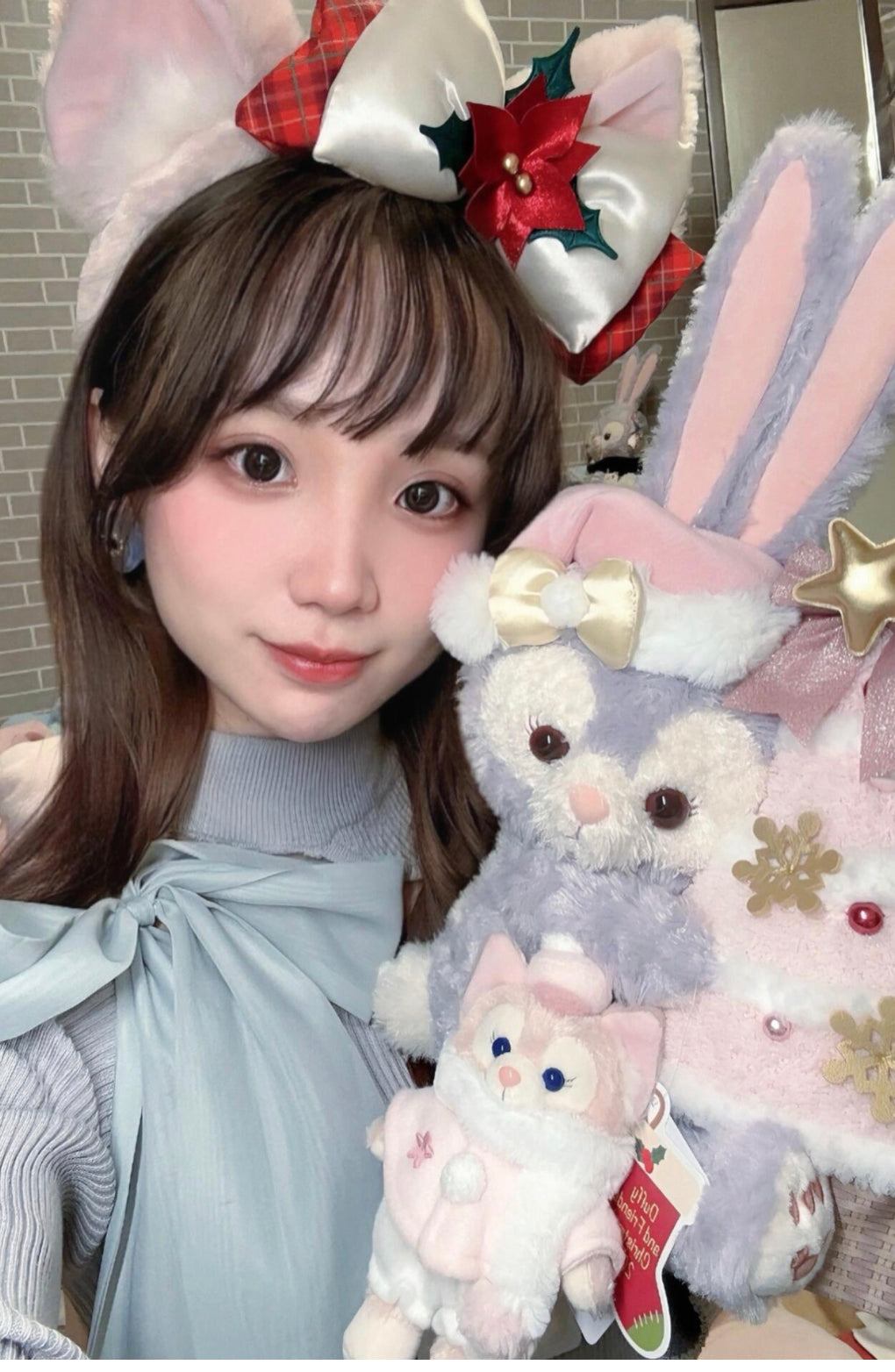 Disney迪士尼|东迪圣诞冬日LinaBell玲娜贝儿/贝贝毛绒耳朵发箍