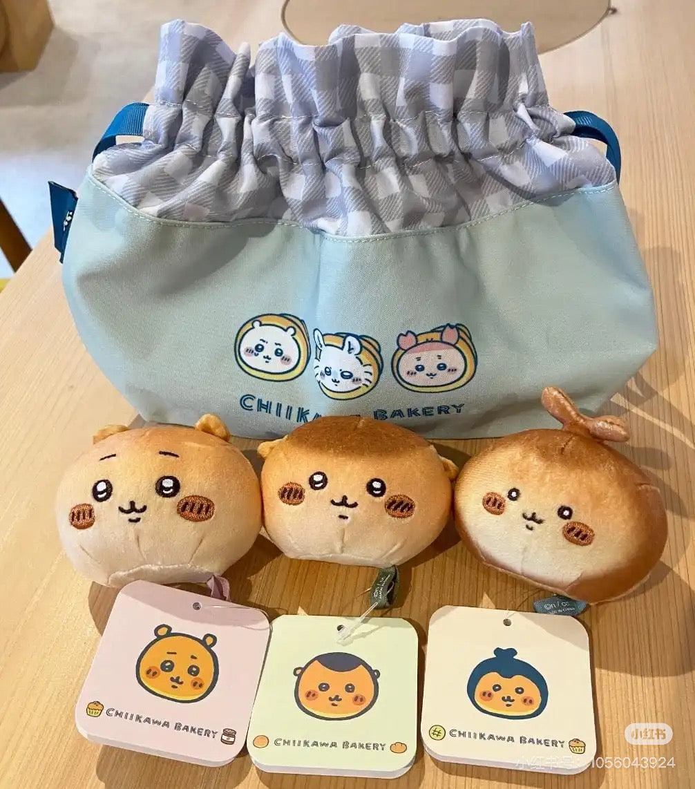 Chiikawa 吉伊卡哇|Plush Toy / Chiikawa Bakery Bread-like Chewy Mascot面包店系列超好捏脸型可爱角色玩偶/摆件|约 80×85×55mm