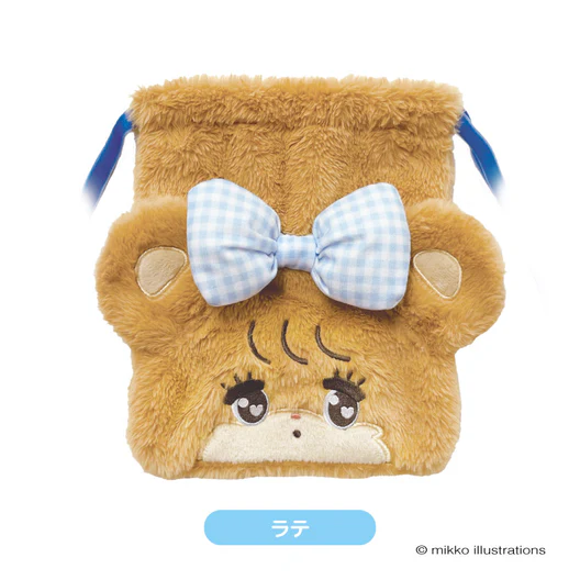 mikko illustrations|Fluffy Drawstring Bag|H200 x W230 x D50mm approx.