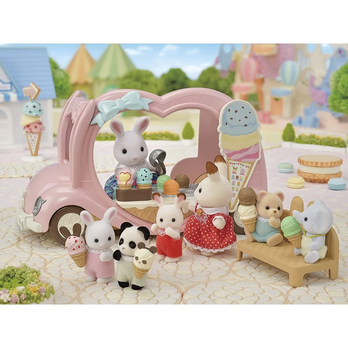 SylvanianFamilies森贝儿家族|Ice Cream Van- Dollhouse Playset冰淇淋车套装玩具/过家家5651