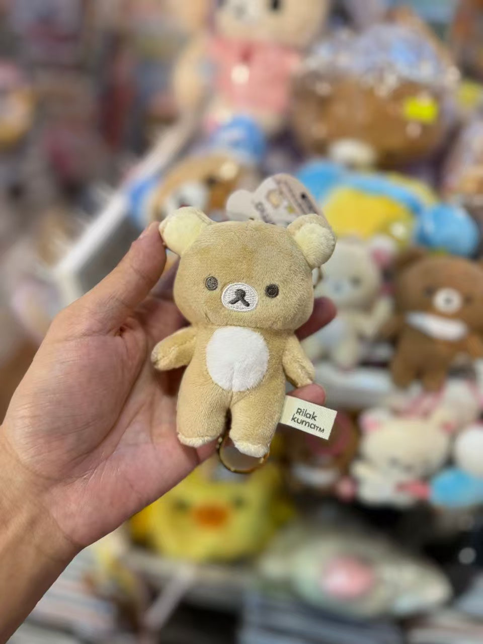 Rilakkuma|Fluffy Reel-Attached Mascot Holder /Plush Keychain|H110×W80×D55mm approx.