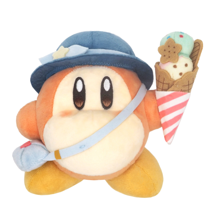 Kirby星之卡比|San-ei Kirby Of The Stars Sunny Day Plush Fun Outing Waddle Dee超可爱星之卡比郊游系列瓦豆拿冰淇淋毛绒玩偶/公仔|约115x110x140mm