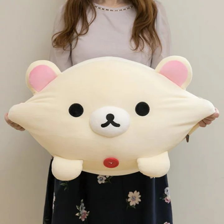 Rilakkuma轻松熊|San-X Super Mochimochi Daifuku Cushion 超好rua软糯圆滚滚抱枕/靠垫|约300×400×150mm