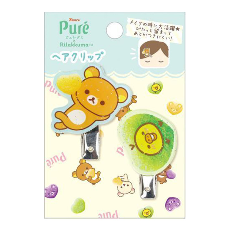 Rilakkuma|Pure Gummy Hair Clips|5.1 cm x 3.4 cm approx.