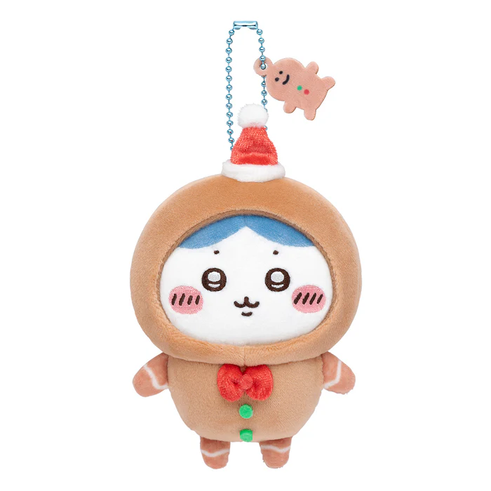 Chiikawa 吉伊卡哇|Plush Keychain 2024圣诞限定姜饼人系列毛绒挂件/包挂|约H140 x W90 x D55mm