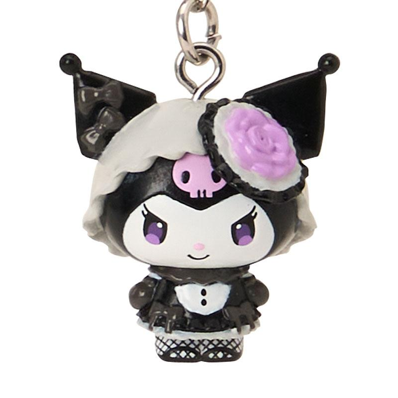 Sanrio|Monochrome Fashion Series All Black Kuromi Mode Mobile Strap|5.5×2×8cm approx.