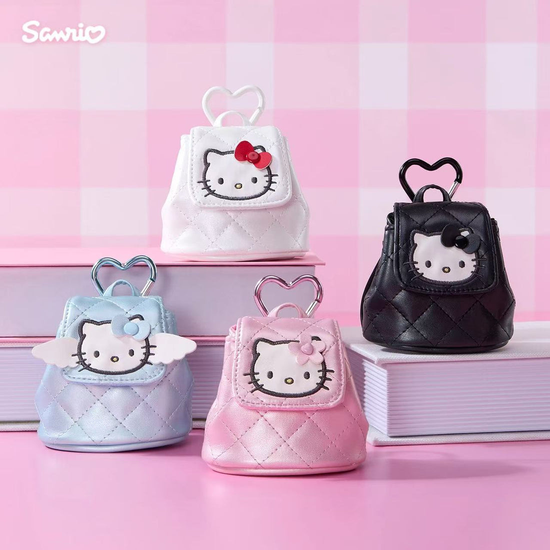 Hello Kitty|Miniature Quilt Backpack Style Mini Pouch with Carabiner| 8.5×6×10cm approx.