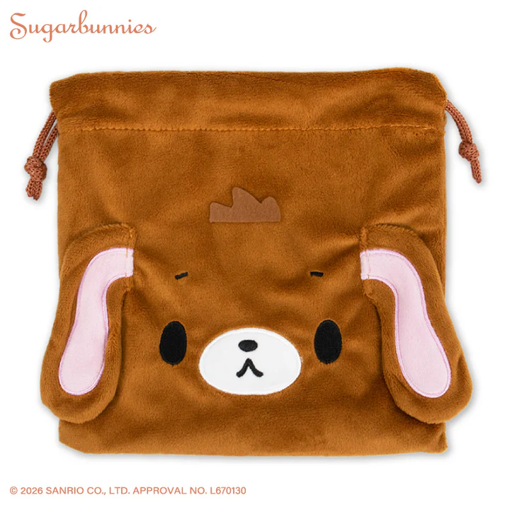 Sanrio|Sugarbunnies Fluffy Drawstring Bag|20cm x 19.5cm approx.