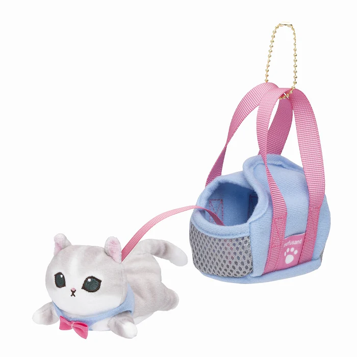 Mofusand| Nyanko Mascot with Outing Bag Mascot Holder /Plush Keychain|130×70×125mm approx.