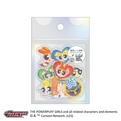 Powerpuff Girls|Aurora Hologram Clear Flake Stickers|H42 x W85 x D30mm approx.
