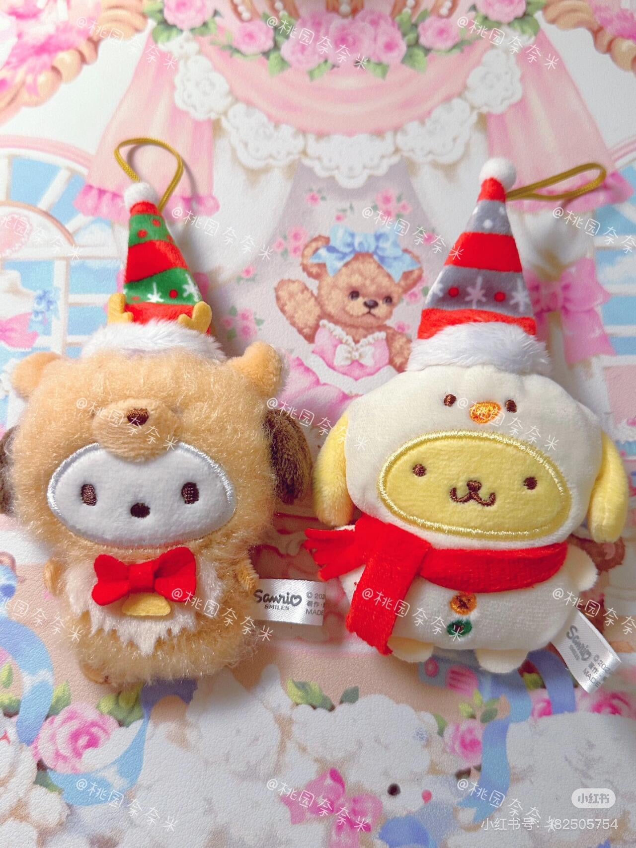 Sanrio三丽鸥|Secret Mascot Brooch - Christmas 2024 Blind Box圣诞限定毛绒玩偶挂件胸针盲盒/全8种|1枚入