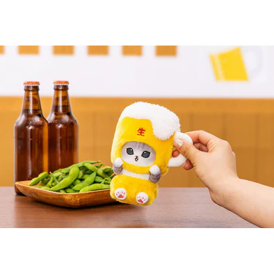 Mofusand|Beer Cat Nyant Mascot Holder /Plush Keychain |165×115×80mm approx.