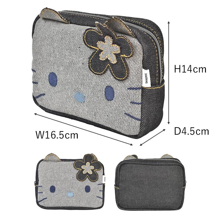 Sanrio|Hello Kitty Something Collaboration Face Cosmetic Pouch|14×16.5×4.5cm approx.