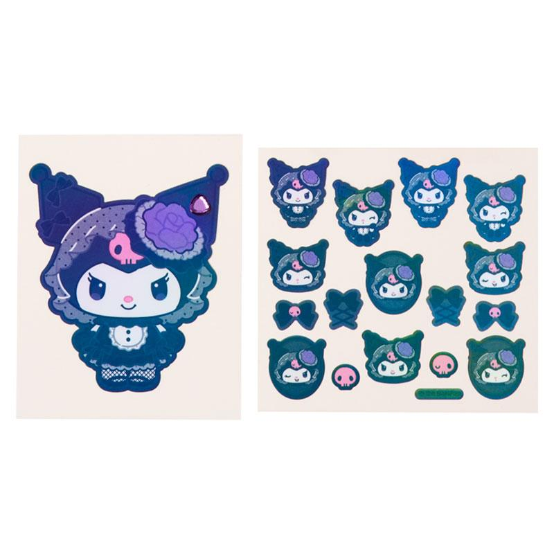 Sanrio|Monochrome Fashion Series All Black Kuromi Mode Sticker Set|18 pieces