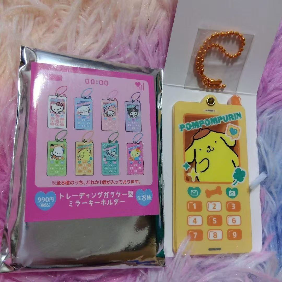 Sanrio|Trading flip-phone-style mirror keychain mystery bag/blind box/All 8 types|1pcs