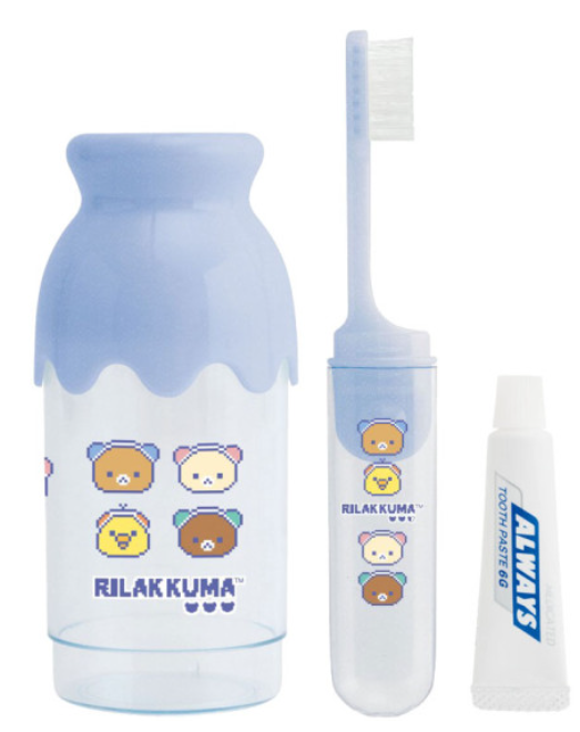 Rilakkuma|Milk Bottle Toothbrush Set|105×50×50mm approx.