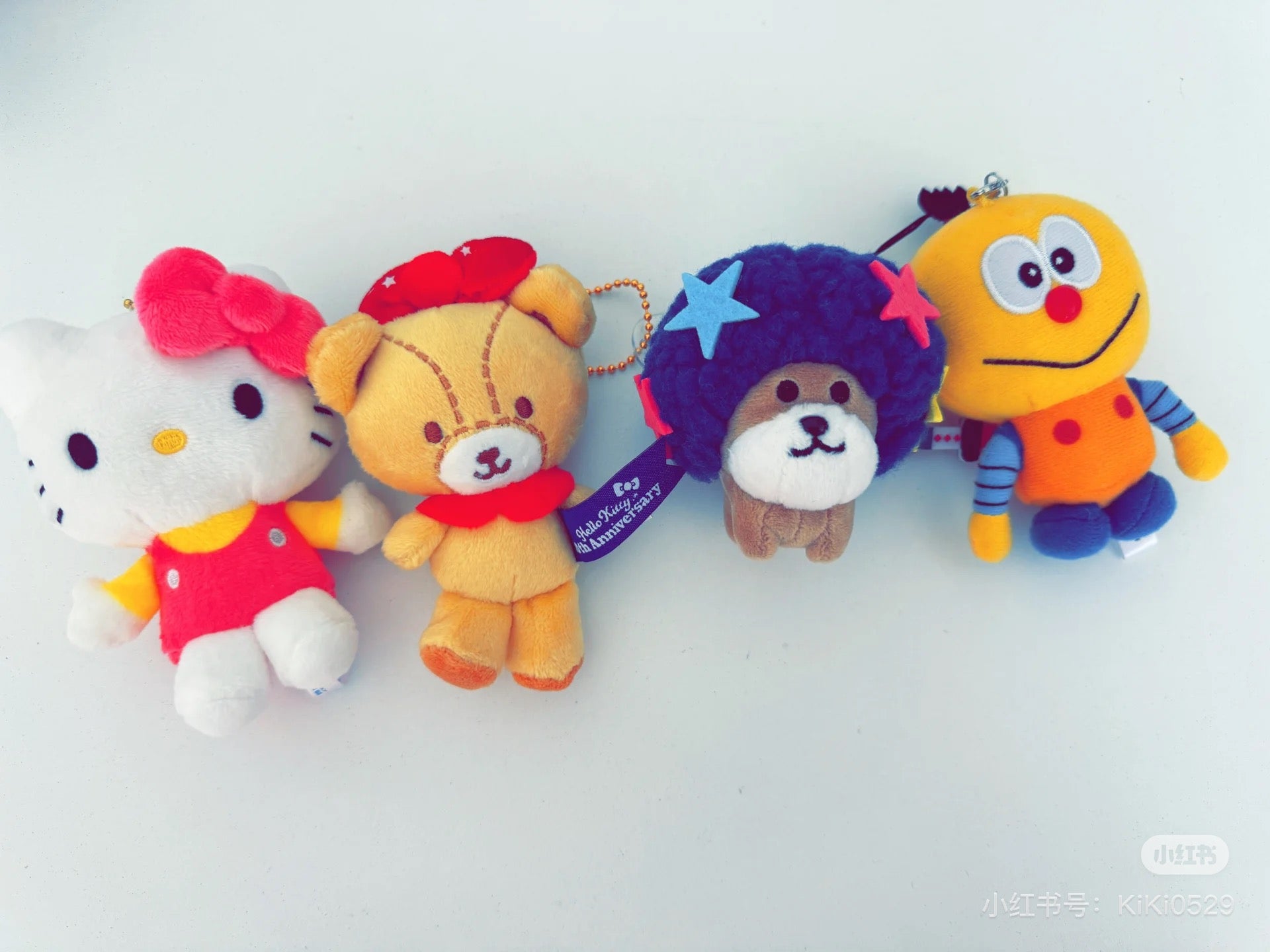SANX|Characters Ano Koro no Tomodachi Burasage Plush Afro Ken怀旧经典系列蓝色爆炸头狗阿芙柔犬毛绒挂件/包挂|约75 x 75 x 70mm