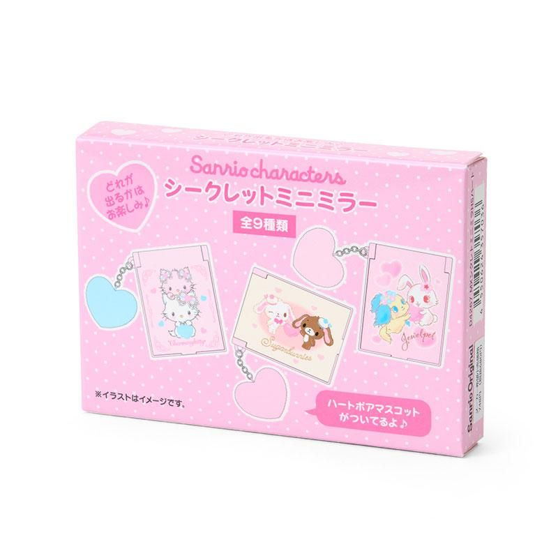 Sanrio三丽鸥|Secret Mini Mirror - Fluffy Heart Blind Box毛茸茸爱心系列平成复古可爱角色折叠随身镜子盲盒/全9种|1枚入