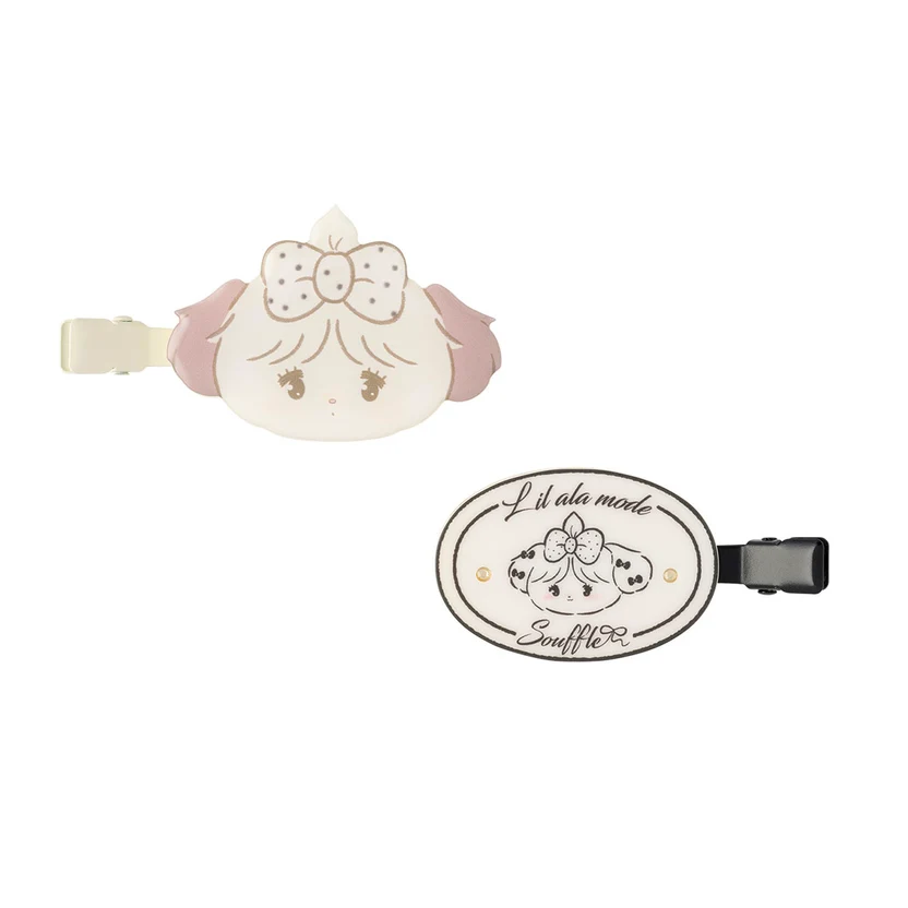 mikko illustrations|Lil ala mode French Girly series rhinestone-embellished bangs clip |H30 x W70 x D10mm approx.