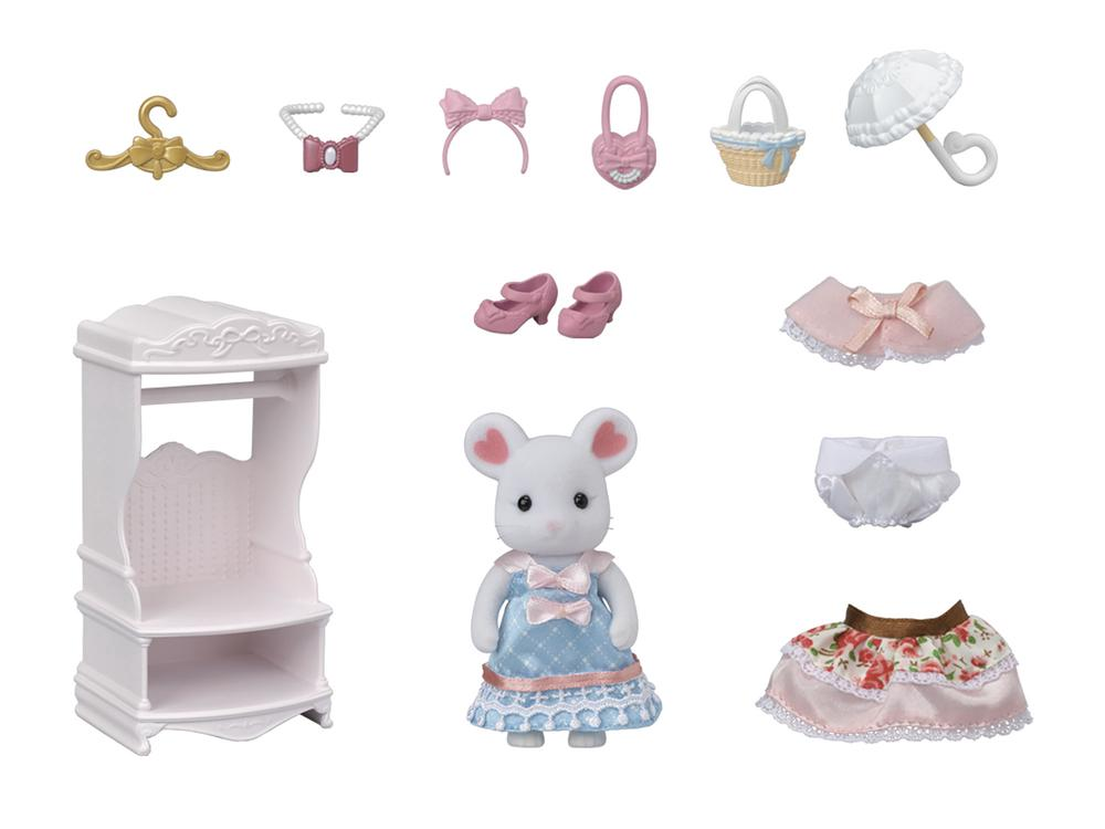 SylvanianFamilies|Fashion Play Set Sugar Sweet Collection-Marshmallow Mouse-5540