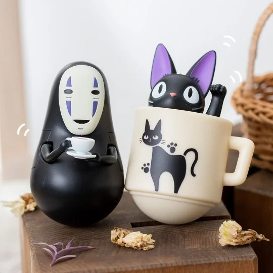 My neighbor totoro|Round Bottomed Figurine Kiki with her mug - Kiki&