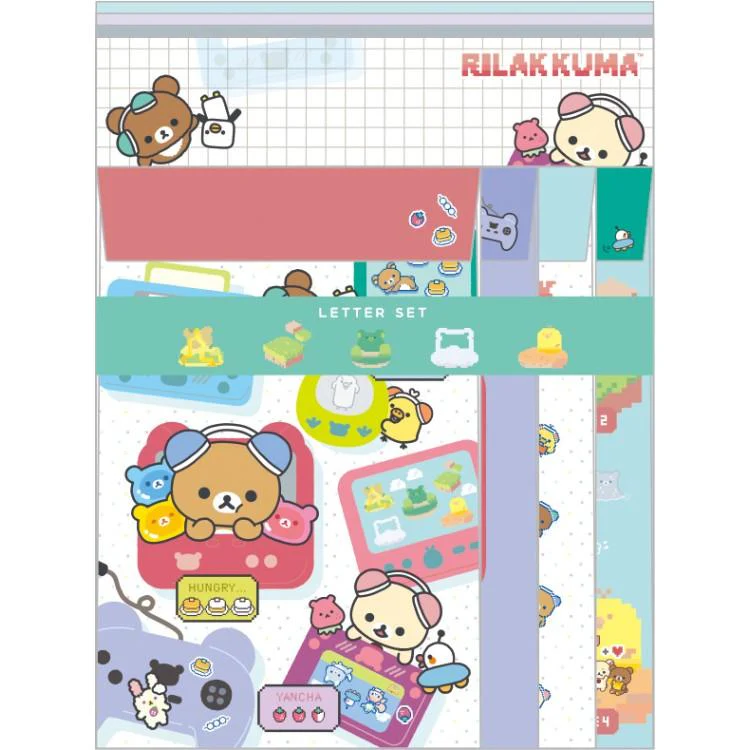 Rilakkuma|Gaming Pixel Art Letter Writing Set|190×142mm approx.