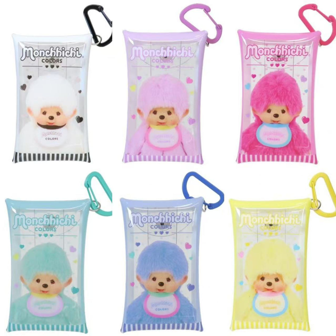 Monchhichi|Colors Clear Multi Case with Carabiner|65×115mm approx.