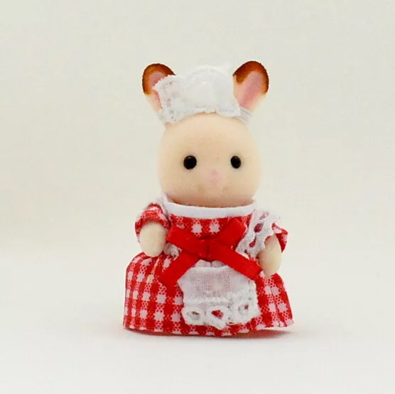 SylvanianFamilies|FOREST KITCHEN BABY CHOCOLATE RABBIT WAITRESS Red