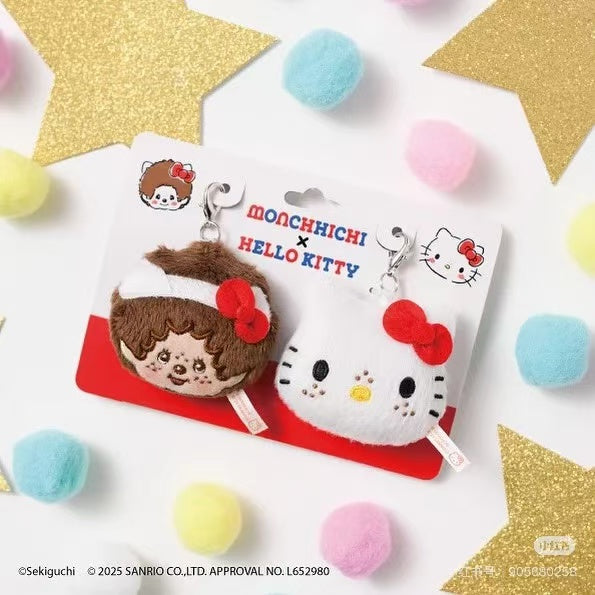 Monchhichi|Hello Kitty stuffed animal charm set|H4.5cm approx.