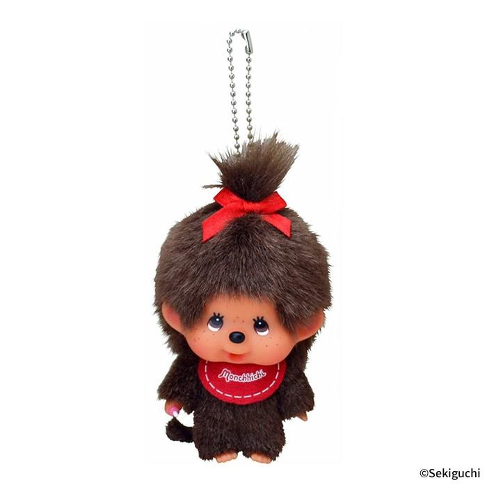 Monchhichi|Big Face Mascot Holder /Plush Keychain|9.8 x 7 x 5.1 cm approx.