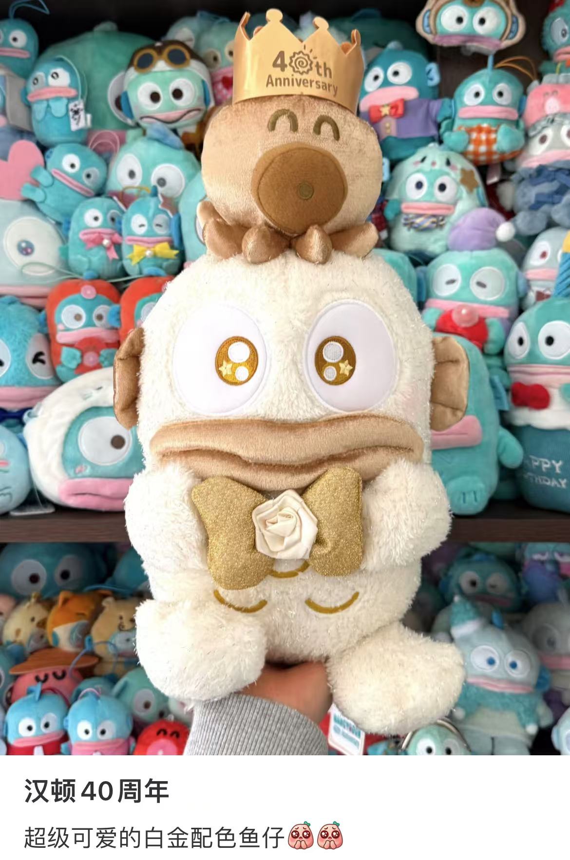 Sanrio|Hangyodon 40th Anniversary Golden Birthday Plush Dolls/Plush Toy M|22.0 x 23.0 x 38.0cm approx.