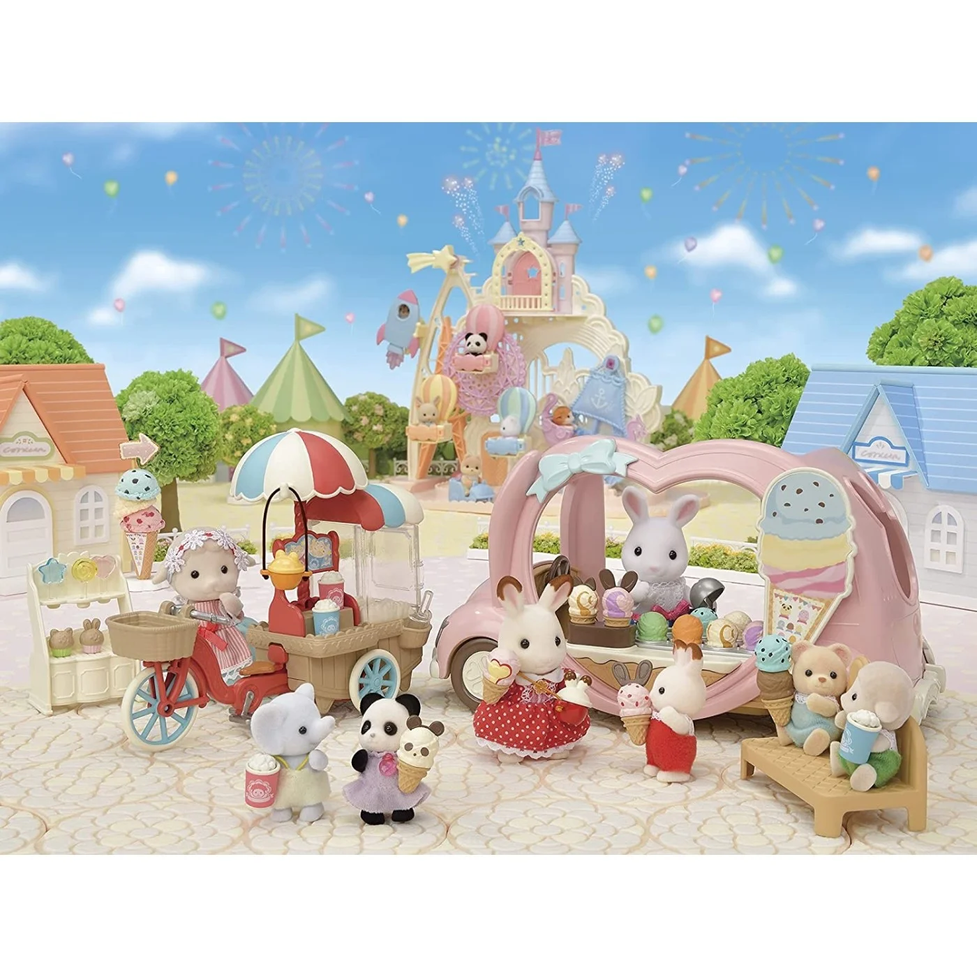SylvanianFamilies森贝儿家族|Ice Cream Van- Dollhouse Playset冰淇淋车套装玩具/过家家5651