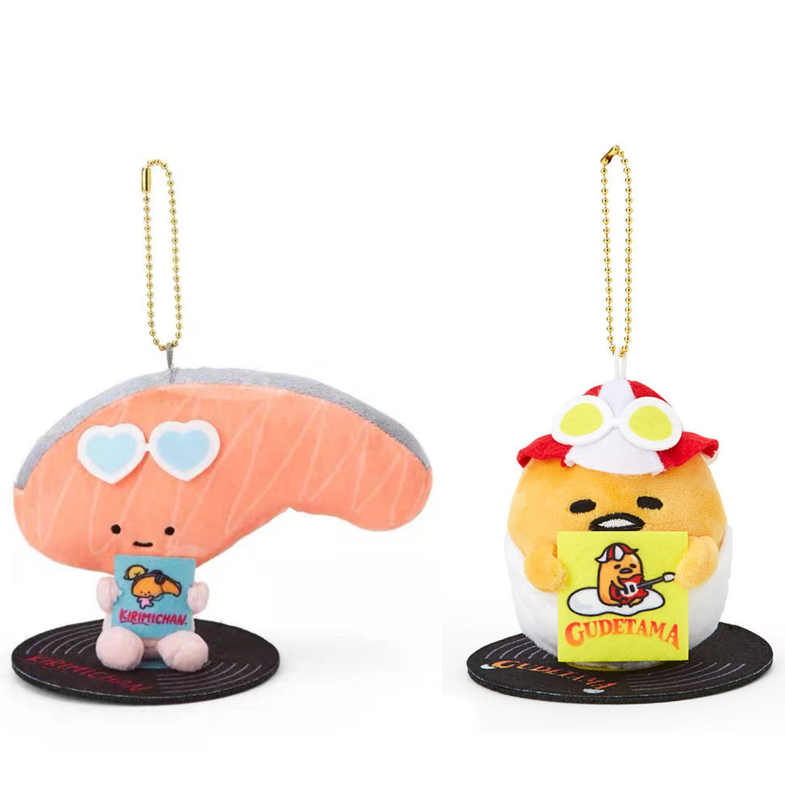 Sanrio三丽鸥| Original Mascot Holder - Kirimichan/Gudetama / Summer Festival夏日音乐祭三文鱼切片懒蛋蛋毛绒挂件/包挂|約11.5 x 10.3 x 8.3cm