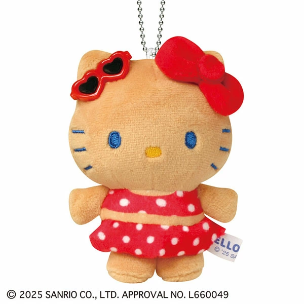 Sanrio|Tan Swimsuit Party Sunglasses Mascot Holder /Plush Keychain|105×100×50mm approx.