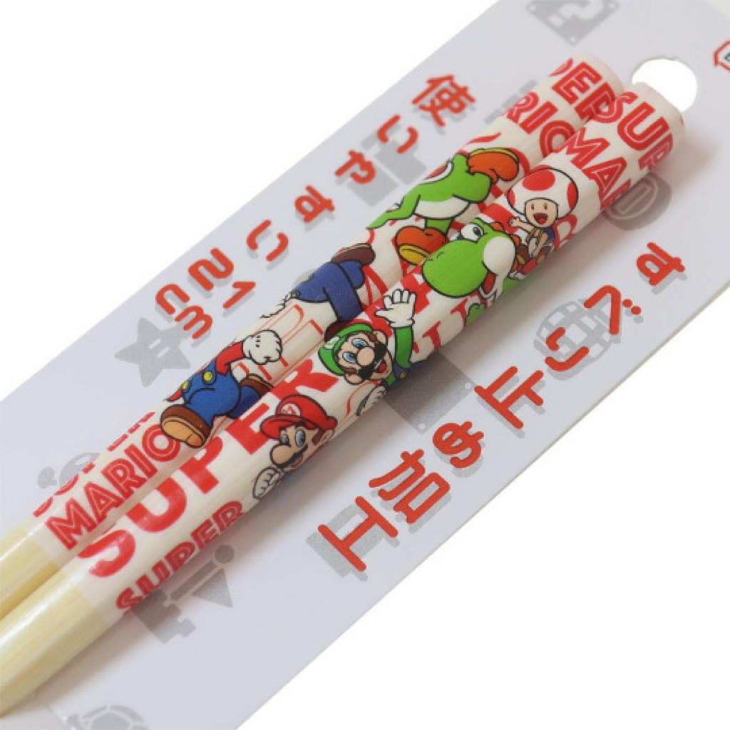 Nintendo任天堂|Mario Bamboo Chopsticks 21cm / Super Mario Brothers超级马里奥竹制筷子|约长210mm