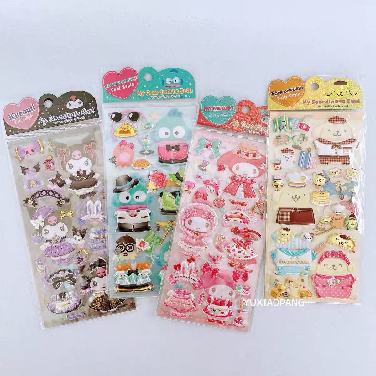 Sanrio|Dress Up Playing Sticker|95×195mm approx.