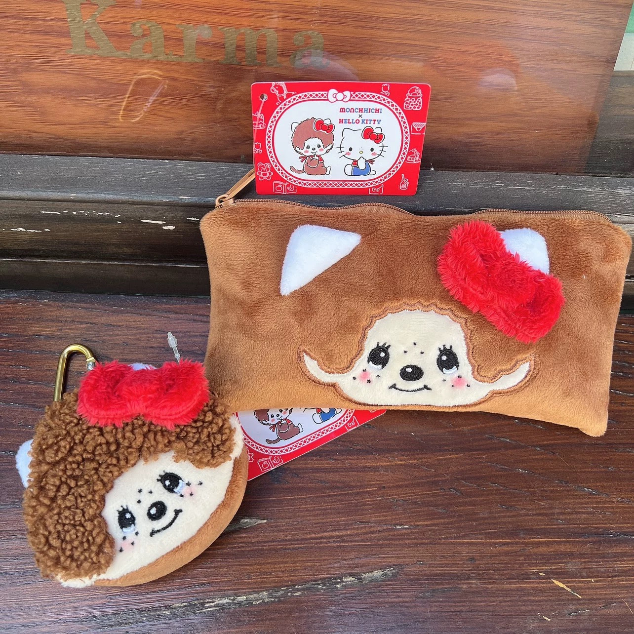 Monchhichi|Pouch Monchhichi Hello Kitty Flat Pouch| H100 x W190 x D30 mm approx.