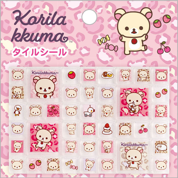 Rilakkuma|Lots of Korilakkuma Leopard Tile Stickers|100×100mm approx.