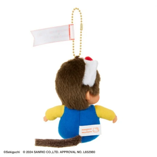 Monchhichi|Hello Kitty x Monchhichi Big Face (SS) Keychain Plush Toy|H12 x W7.5 x D6cm approx.