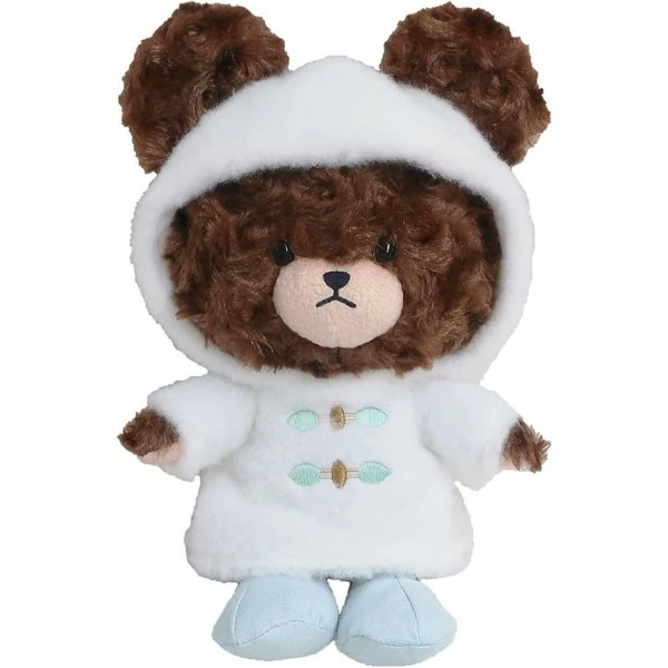 The bear’s school上学熊|Fluffy Hood S Plush Toy冬日围巾大衣毛茸茸玩偶/公仔|约H19 x W16 x D10cm