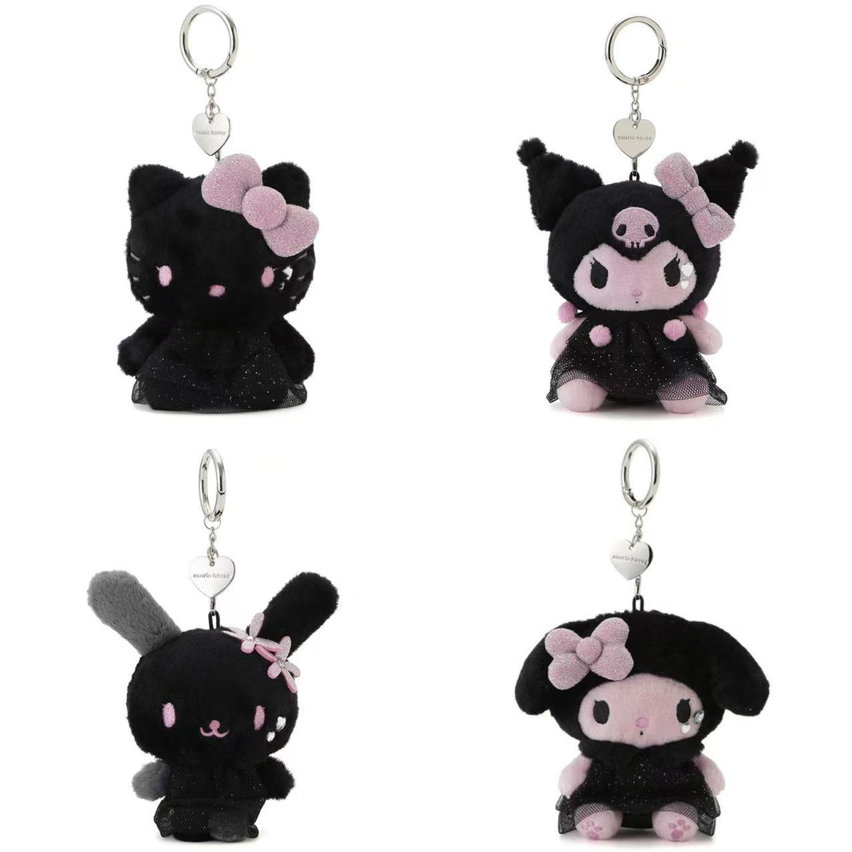 【limit 1】Sanrio|PINK x BLACK Mascot Holder /Plush Keychain|H8cm approx.