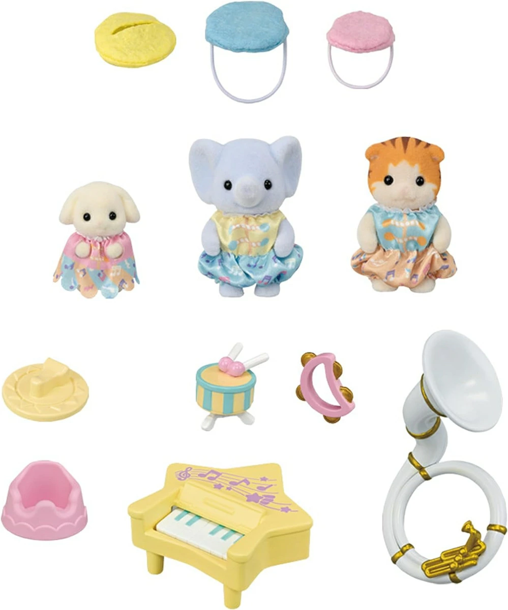 SylvanianFamilies|Kindergarten Concert-Maple Cat/Flora Rabbit/Elephant 5817