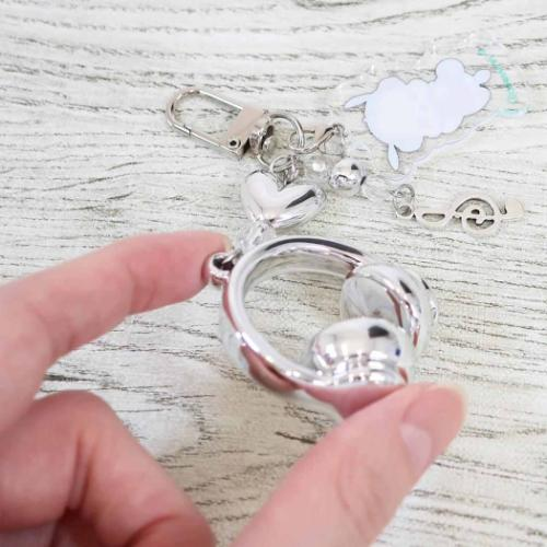 Sanrio|Headphone Music Notes Triple Charm Keychain/Keyring|110×50×15mm approx.