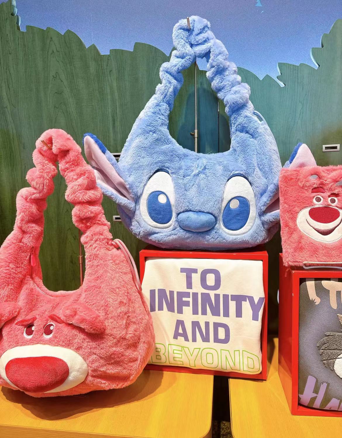 Disney SH|萌动秋日毛茸茸大脸斜挎包/肩带可伸缩调节一包三用