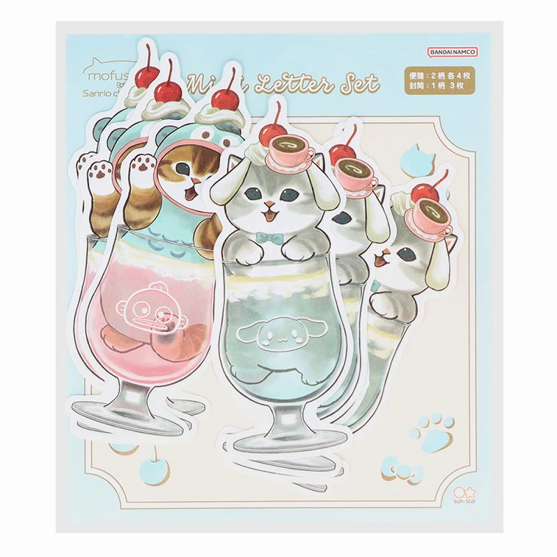 Mofusand|Sanrio Characters Die-Cut Mini Letter Set