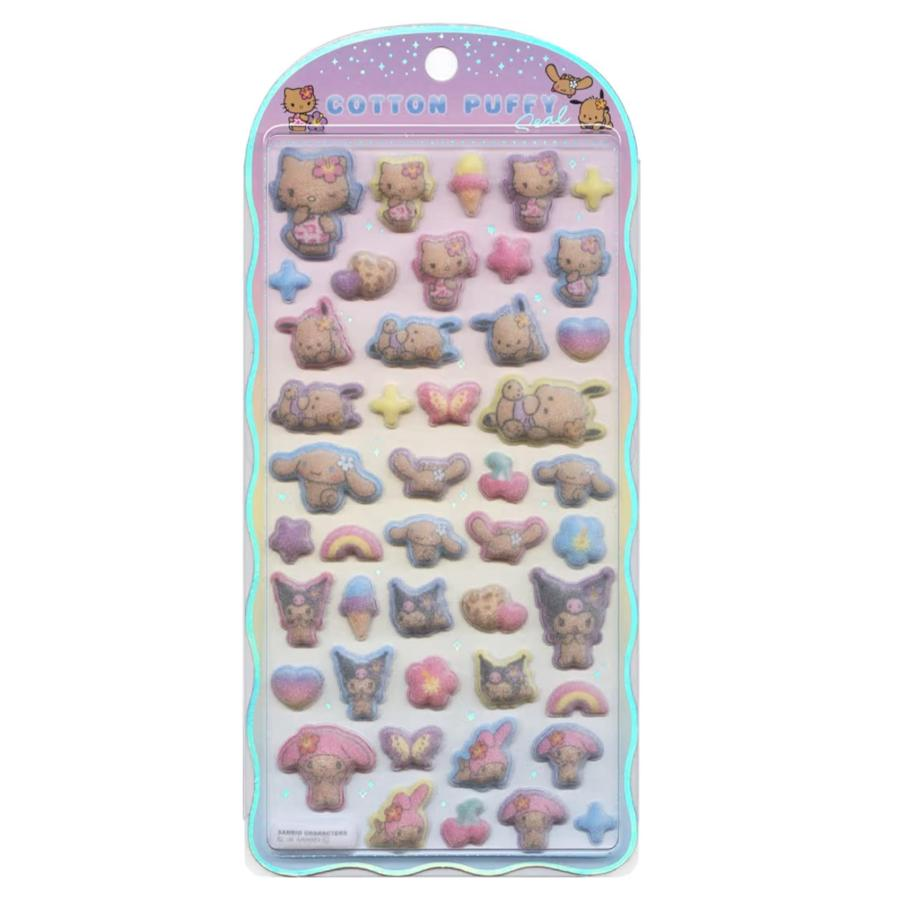 Sanrio|Cotton Puffy Stickers|200 x 95 mm approx.